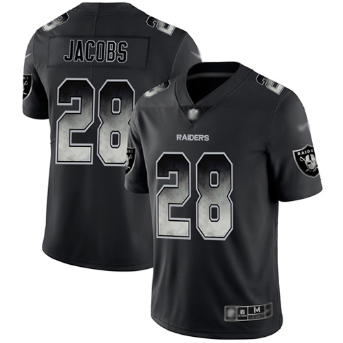 Men Oakland Raiders Limited Black Josh Jacobs Jersey NFL Football 28 Smoke Fashion Jersey